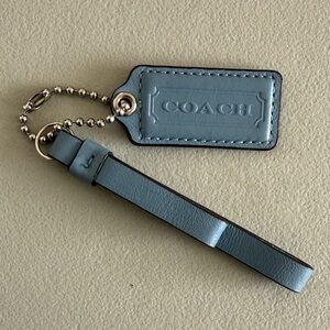 Coach Gray Leather Keychain